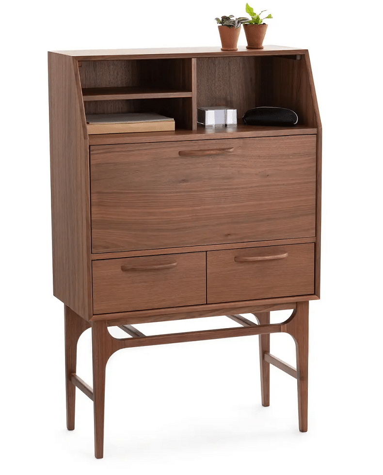 Larsen Walnut Vintage Secretary Desk