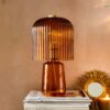 Amber Seventies Glass Table Lamp