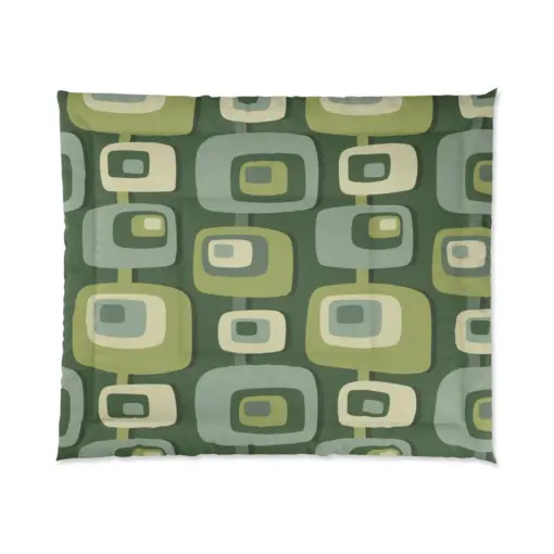 Green Abstract Mid Century Bedding