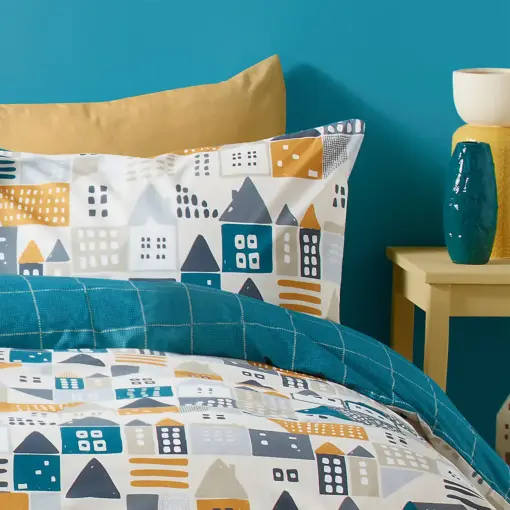Nordica Teal Duvet Cover and Pillowcase Set