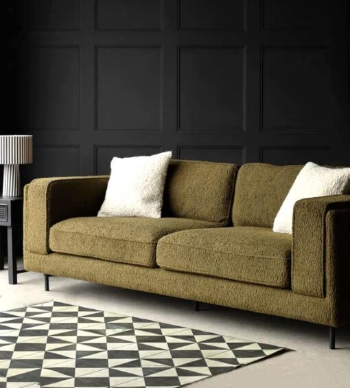 Olive Chunky Boucle Sofa