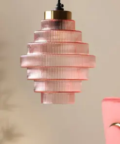 Pink Tiered Glass Easyfit Ceiling Shade